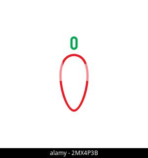 Chilli Outline Logo Design Vector Illustration Stock Vector