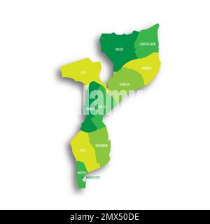 Mozambique political map of administrative divisions Stock Vector