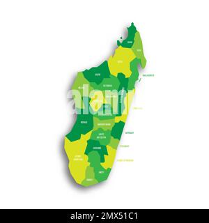 Madagascar political map of administrative divisions Stock Vector