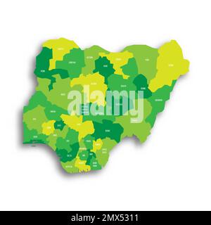 Nigeria political map of administrative divisions Stock Vector