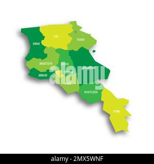 Detailed administrative map of Armenia. Armenia detailed administrative map