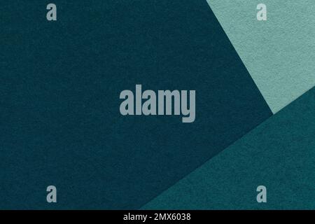 Texture of craft dark emerald color paper background with cyan and teal border. Vintage abstract cardboard. Presentation template and mockup with copy Stock Photo