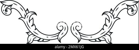 Decorative filigree elements. Ornate header in vintage style Stock Vector