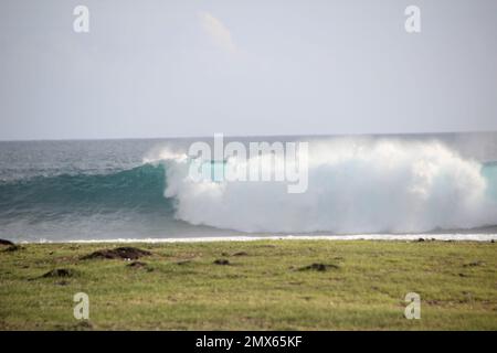 wave breaking at the beach Stock Photo