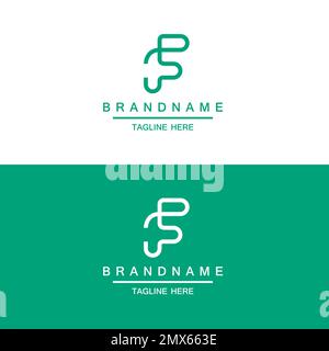Creative minimal PF FP letter business logo with black and white color initial based Monogram icon. Stock Vector