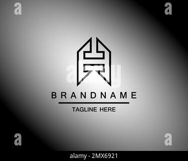 Logo design of M H MH HM in vector for construction, home, real estate, building, property. Minimal awesome trendy professional logo design template o Stock Vector