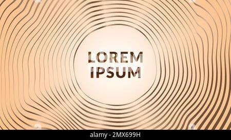 Wavy gold circle line pattern. Abstract background design template Stock Vector