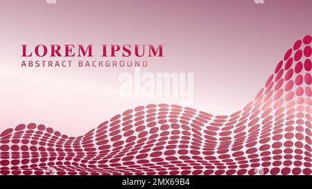 Maroon dot wave pattern. Abstract background design with text space Stock Vector