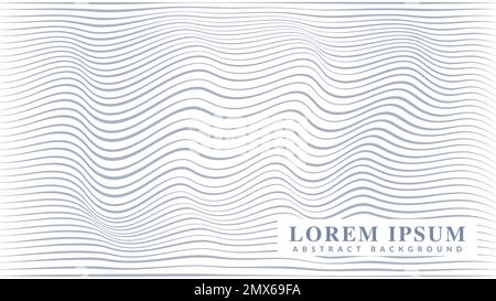 Grey calm wavy line pattern. Abstract background design Stock Vector
