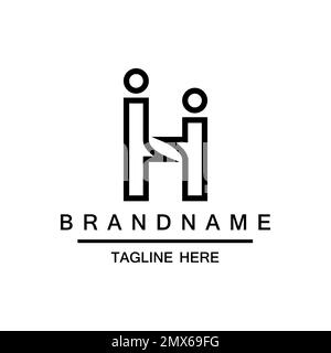 Handshake Abstract Vector Sign, Symbol or Logo Template. Hand Shake Incorporated in Letter H Concept. Isolated. Stock Vector