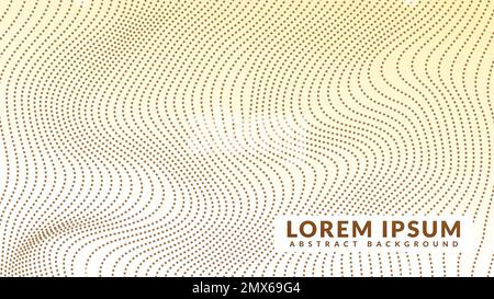 Beige wavy dashed line pattern. Abstract background design Stock Vector