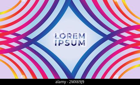 Futuristic curved lines with multicolor gradient. Abstract background design Stock Vector