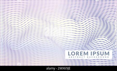 Soft violet wavy rounded dashed line pattern. Abstract background design Stock Vector