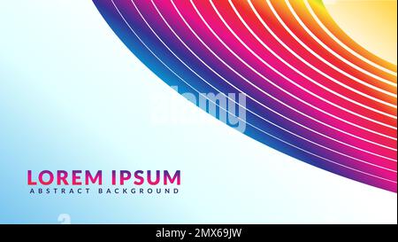 Futuristic wave lines with multicolor gradient. Abstract background design Stock Vector