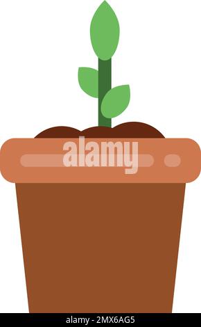 Seedling growing in flowerpot. Houseplant icon. Nature symbol Stock Vector