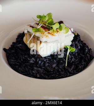 Squid Ink Rce Squid tapa cooked in its ink Stock Photo - Alamy