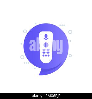 tv remote control with voice recognition icon Stock Vector