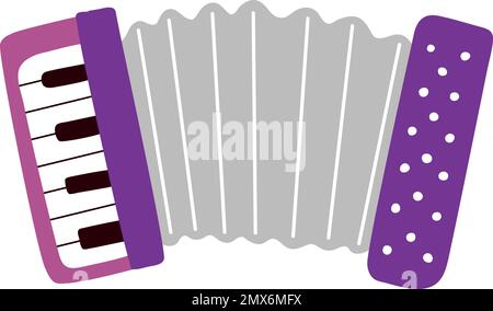 Piano accordion color icon. Music instrument symbol Stock Vector