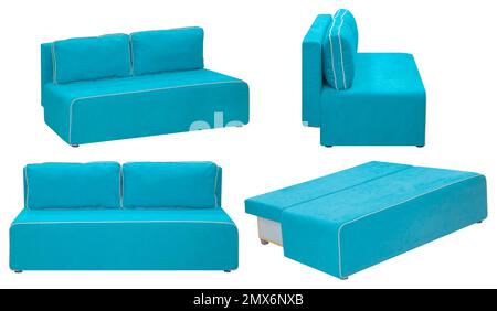 Folding sofa. Isolated from the background. In different angles. Interior element Stock Photo