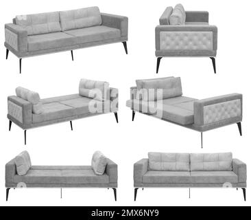 Folding sofa. Isolated from the background. In different angles. Interior element Stock Photo