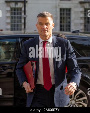 London, England, UK. 2nd Feb, 2023. Secretary of State for Transport MARK HARPER is seen arriving at Cabinet Office. (Credit Image: © Tayfun Salci/ZUMA Press Wire) EDITORIAL USAGE ONLY! Not for Commercial USAGE! Stock Photo