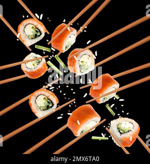 japanese food collage on the background Stock Photo - Alamy