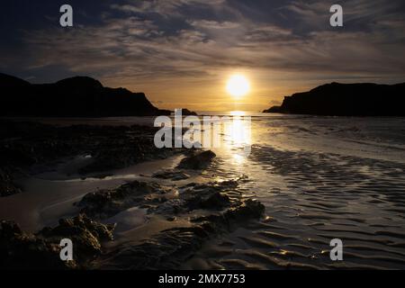 Porth Dafarch, Lon Isallt, Trearddur Bay, Holyhead, Anglesey, North Wales, United Kingdom, Stock Photo