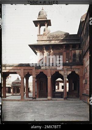 Fatehpur Sikri, Indes part of the facade of the Palais des Vents (Hawa Mahal) , 1913-1914 - India, Pakistan - Stéphane Passet - (December 16 -January 29) Stock Photo