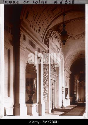 Tours, France Detail of a Gallery of the Town Hall , 1909 - Center of France - Auguste Léon - (June) Stock Photo