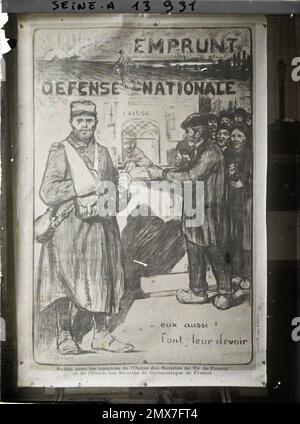 Paris, France displays the first borrowing of national defense in 1915 , Stock Photo
