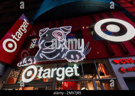 The Target store in Times Square in New York on Wednesday, February 1, 2022. (© Richard B. Levine) Stock Photo