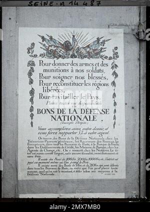 Paris, France displays national defense vouchers , Stock Photo