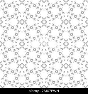 Seamless geometric ornament based on traditional islamic art. Black and white. Great design for fabric,textile,cover,wrapping paper,background. Stock Vector