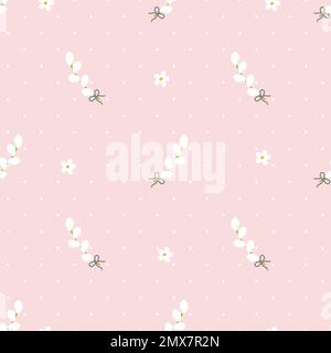 Cute easter seamless with willow. Stock Vector