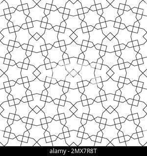 Seamless geometric ornament based on traditional islamic art. Black and white. Great design for fabric,textile,cover,wrapping paper,background. Stock Vector