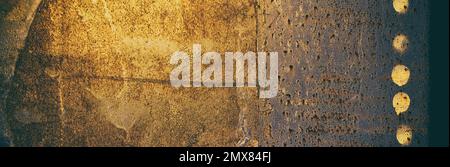 Panoramic grunge rusted metal texture, rust and oxidized metal background. Old metal iron panel. Stock Photo