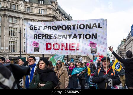 Teachers and civil servants join mass strike on 'Walkout Wednesday', London, UK. 01/02/2023 Stock Photo