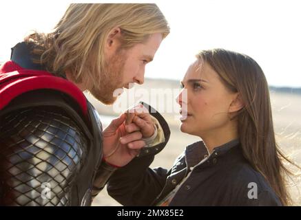 THOR  2011 Paramount Pictures film with Natalie Portman and Chris Hemsworth Stock Photo