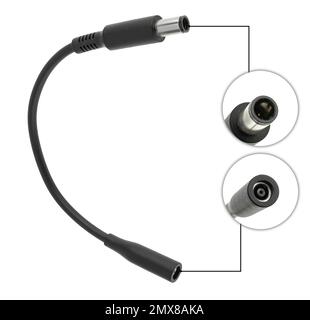 adapter power cable, for laptop tablet, on a white background in isolation Stock Photo