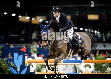 AMSTERDAM - Rider Simon Delestre (FRA) on Cayman Jolly Jumper during ...