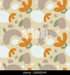 Abstract Shapes Seamless pattern doodle background contemporary modern art design texture and fabric element illustration Stock Vector