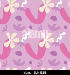 Abstract Shapes Seamless pattern doodle background contemporary modern art design texture and fabric element illustration Stock Vector