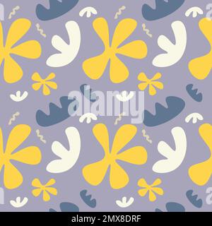 Abstract Shapes Seamless pattern doodle background contemporary modern art design texture and fabric element illustration Stock Vector