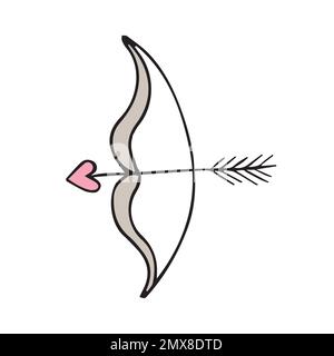 Vector hand drawn doodle sketch colored bow isolated on white background Stock Vector