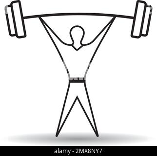 lifting weights icon  vector design  illustration ,logo template. Stock Vector
