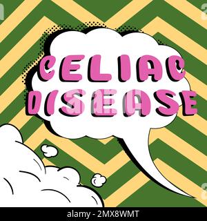 Handwriting text Celiac Disease. Business idea Small intestine is hypersensitive to gluten Digestion problem Stock Photo