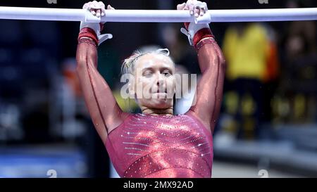 Iowa State's Laura Cooke competes on bars during an NCAA gymnastics ...