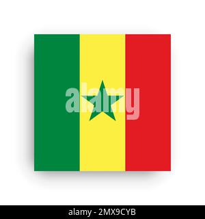 Square vector flag of Senegal Stock Vector
