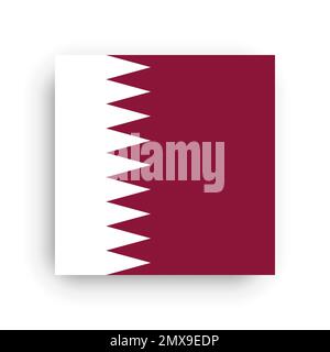 Square vector flag of Qatar Stock Vector