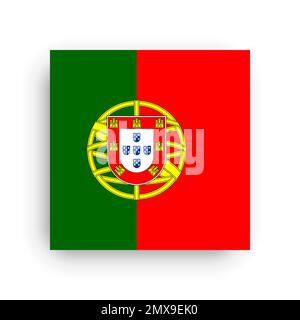 Square vector flag of Portugal Stock Vector